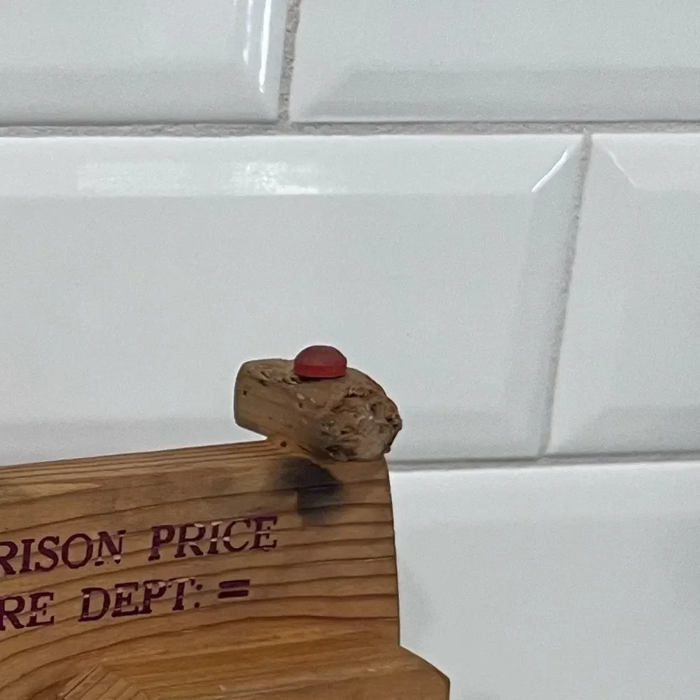 Kids Vintage Wooden Firetruck with retractable Hose
